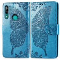 Butterfly Love bloemen reliëf horizontale Flip lederen case voor Huawei P Smart Z met houder & kaartsleuven & portemonnee & Lanyard (blauw) - thumbnail