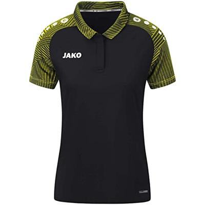 JAKO 6322D Polo Performance Dames - Zwart/Zachtgeel - 42