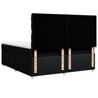 Boxspring met matras stof zwart 180x200 cm - thumbnail