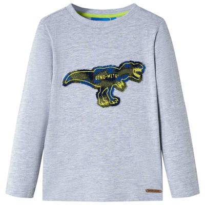 Kindershirt met lange mouwen dinosaurusontwerp 128 gemleerd grijs Kindershirt met lange mouwen dinosaurusontwerp 128 gemleerd grijs