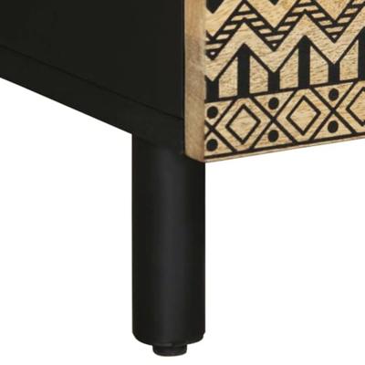 Salontafel 80x54x40 cm massief ruw mangohout zwart