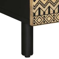 Salontafel 80x54x40 cm massief ruw mangohout zwart - thumbnail