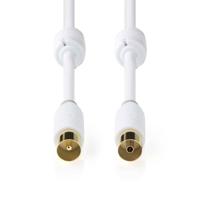 Nedis Coaxkabel | IEC Male | IEC Female | 100 dB | 2 m | Wit | 1 stuks - CSBW40015WT20 CSBW40015WT20 - thumbnail