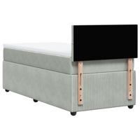 Boxspring met matras fluweel lichtgrijs 100x200 cm - thumbnail