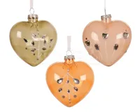 Kerstornament Hartje Glas Assorti 1st - thumbnail