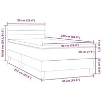 Boxspring met matras fluweel zwart 90x220 cm - thumbnail
