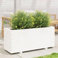 Plantenbak 110x40x49,5 cm massief grenenhout wit - thumbnail