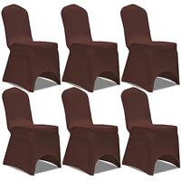 VidaXL Stoelhoes stretch 6 st bruin - thumbnail
