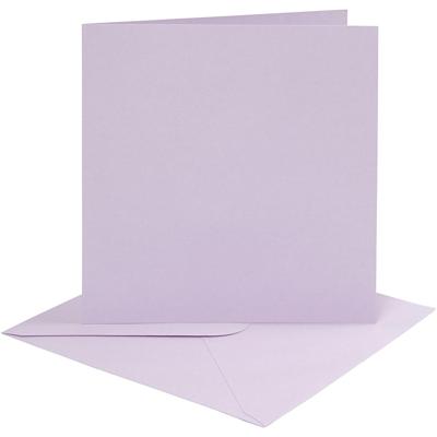 Creativ Company Kaarten en enveloppen, afmeting kaart 15,2x15,2 cm, afmeting envelop 16x16 cm, 210 gr, lichtpaars, 4 set/ 1 doos