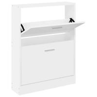 VidaXL Schoenenkast 59x17x81 cm bewerkt hout wit - thumbnail