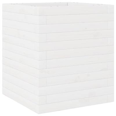 VidaXL Plantenbak 40x40x46 cm massief grenenhout wit