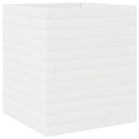 VidaXL Plantenbak 40x40x46 cm massief grenenhout wit - thumbnail