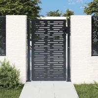 Poort 100x125 cm met vierkant staal antracietkleurig - thumbnail