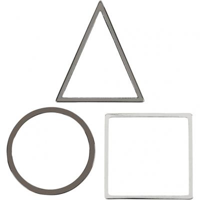 Creotime sieradenhangers 30 x 30 mm 30 stuks zilver