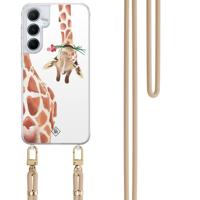 Samsung Galaxy A35 hoesje met beige koord - Giraffe - thumbnail