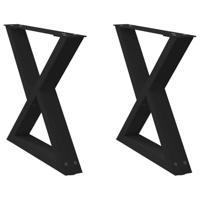 Salontafelpoten 2 st 50x(42-43,3) cm staal zwart - thumbnail