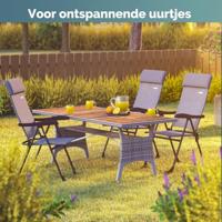 Tuinstoel Aluminium met Hoge Rugleuning Grijs Set van 2 stuks - thumbnail