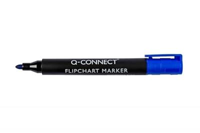 Q-CONNECT flipchartmarker, 2-3 mm, ronde punt, met clip, blauw