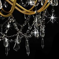 Kroonluchter met kralen 12xE14 goudkleurig - thumbnail