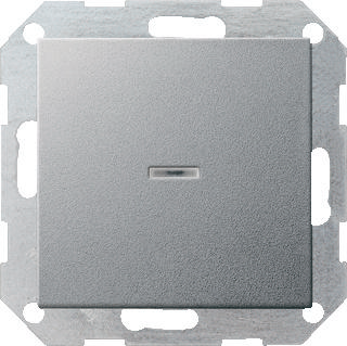 Gira drukvlakschakelaar wisselschakelaar met controlelamp aluminium