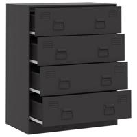 Dressoir 67x39x83 cm staal zwart - thumbnail