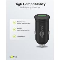 Goobay USB autolader USB-C en USB-A 12V-24V 3A zwart - 9540129 - thumbnail