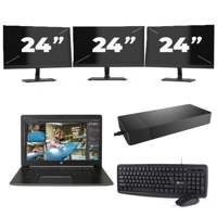 Lenovo Thinkpad L13 G3 - Intel Core i5-13e Generatie - 13 inch - 16GB RAM - 256GB SSD - Windows 11 Home + 3x 24 inch Monitor - thumbnail