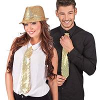 Stropdas goud pailletten - thumbnail