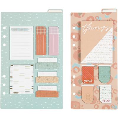 Creativ Company Post-it en boekenlegger set, afm 10,3x22 + 13,8x22 cm, goud, rood, koraal, 2 vel/ 1 doos