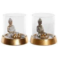 Decoratieve figuren DKD Home Decor Zilverkleurig Gouden Orientaals 16 x 16 x 18 cm (2 Stuks) - thumbnail