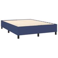 Boxspring met matras stof blauw 140x200 cm - thumbnail