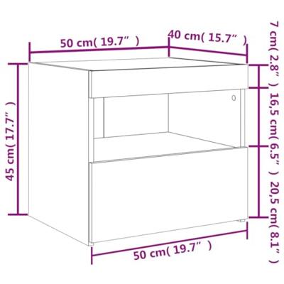 Nachtkastjes met LED-verlichting 2 st 50x40x45 cm wit
