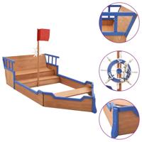 VidaXL Zandbak piratenschip 190x94,5x101 cm vurenhout - thumbnail