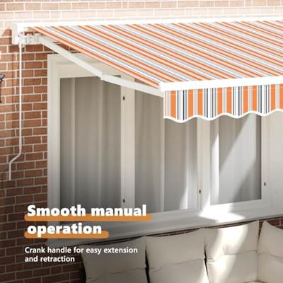 VidaXL Inklapbaar zonnescherm blauw en oranje 350 x 200 cm