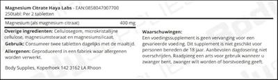 Magnesium Citrate Haya Labs 250tabl Magnesium Citrate Haya Labs 250tabl