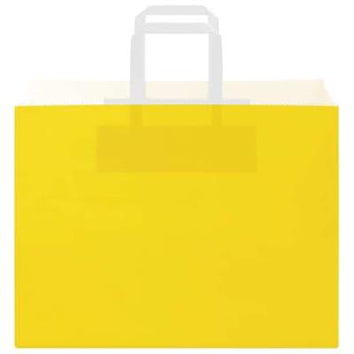 VidaXL Papieren zakken 250 st met hengsels 32x17x25 cm geel