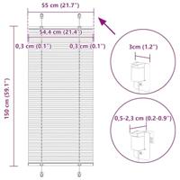 Pliss rolgordijn 55x150 cm stofbreedte 54,4 cm polyester crme - thumbnail