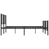 Bedframe met hoofd- en voeteneinde metaal zwart 193x203 cm - thumbnail