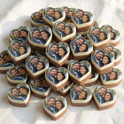 Chocolade bonbons hart met foto - 36 stuks