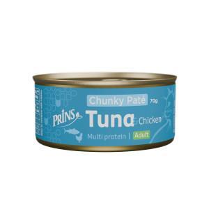 Prins Chunky Paté Adult tonijn met kip natvoer kat 48 x 70 g