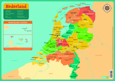 Deltas Educatieve onderlegger - kaart nederland
