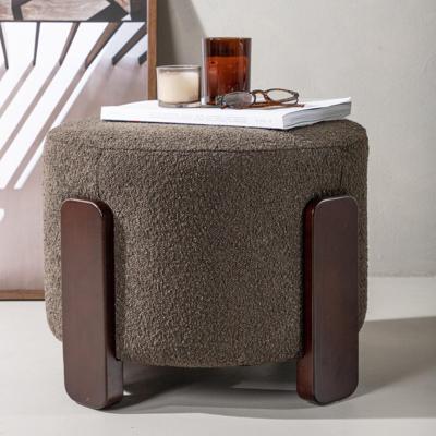 Nohr Hocker 'Zully' Bouclé, kleur Donkergrijs Nohr Hocker 'Zully' Bouclé, kleur Donkergrijs