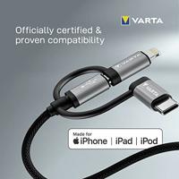 Varta USB-kabel USB-A stekker, USB-micro-B stekker, USB-C stekker, Apple Lightning stekker 2.00 m Meerdere kleuren 57937101111 - thumbnail