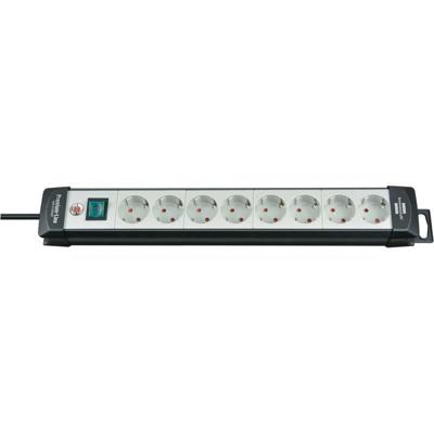 Brennenstuhl Premium-Line stekkerdoos 8-voudig zwart/lichtgrijs 5m H05VV-F 3G1,5 - 1951580101