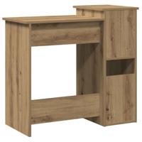 Bureau met schappen 84x40x78 cm bewerkt hout artisanaal eiken - thumbnail