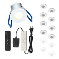 Set LED-inbouwspot met afstandsbediening Varese wit 3W dimbaar IP54 1-12 stuks - thumbnail