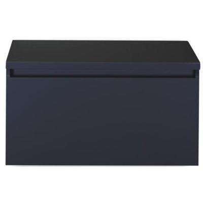 Frozen Badmeubelset 80 cm - Greeplijst in Kleur - Inclusief Wastafelbovenblad Zwart Mat