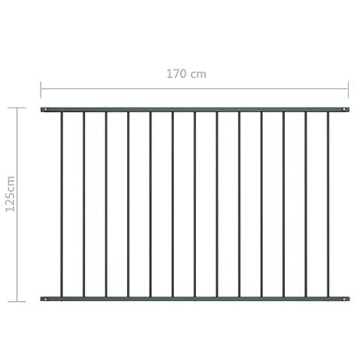 VidaXL Schuttingpaneel gepoedercoat staal 1,63x1,25 m antraciet
