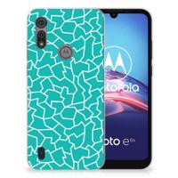 Motorola Moto E6s Hoesje maken Cracks Blue - thumbnail