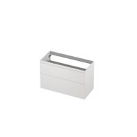 INK - Onderkast 2 Laden Greeploos Gelakt 45gr A-symmetrisch - 1000x450x650 Mm - Mat Wit - thumbnail